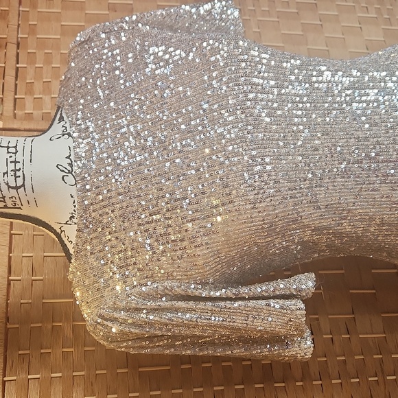 HILARY RADLEY Sz XS Special Ocassion, Spring Summer Wedding Gold Sequins Dress - Picture 3 of 9